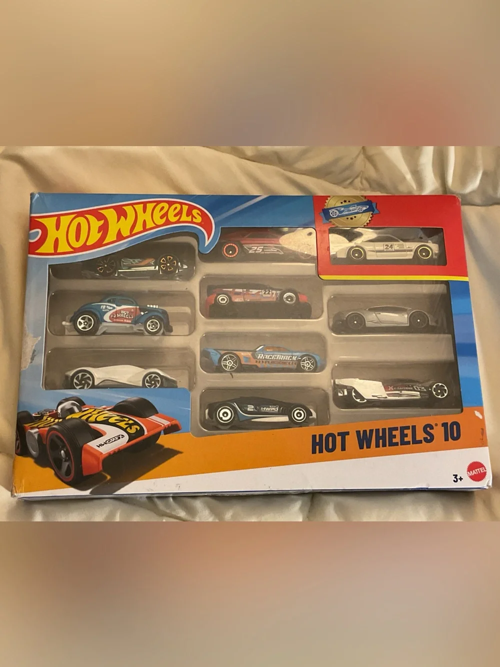 Hot Wheels Style 10-Pack Kids Toy Cars - Blue, Red, Black, White